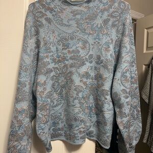 Anthropologie metallic balloon sleeve sweater